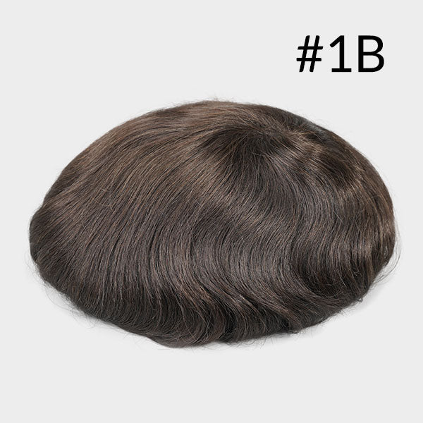 Prothèse capillaire en maille française + peau latérale, DENSITÉ 120%