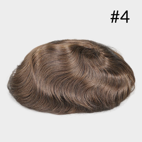 Prothèse capillaire en maille française + peau latérale, DENSITÉ 120%