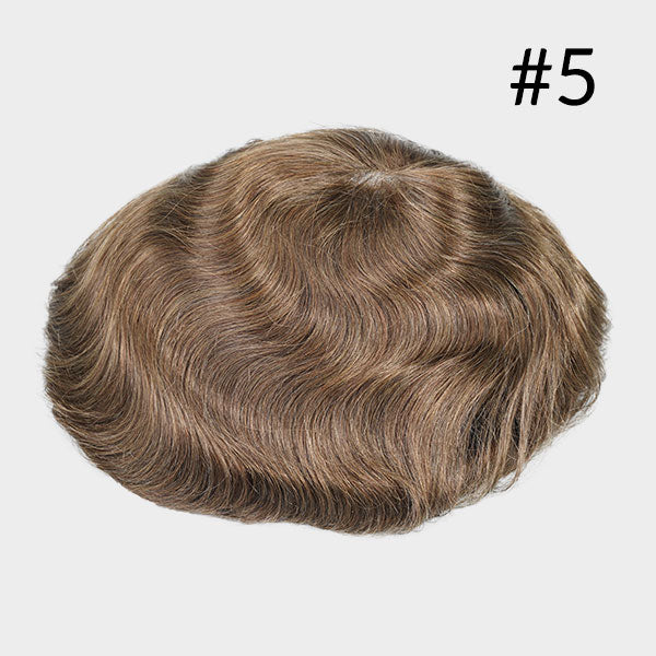 Prothèse capillaire en maille française + peau latérale, DENSITÉ 120%