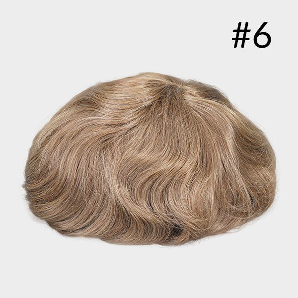 Prothèse capillaire en maille française + peau latérale, DENSITÉ 120%